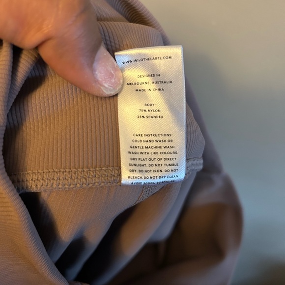 Wilo the Label leggings - mauve/purple colorblock ribbed high waisted 7/8 length - Picture 8 of 10